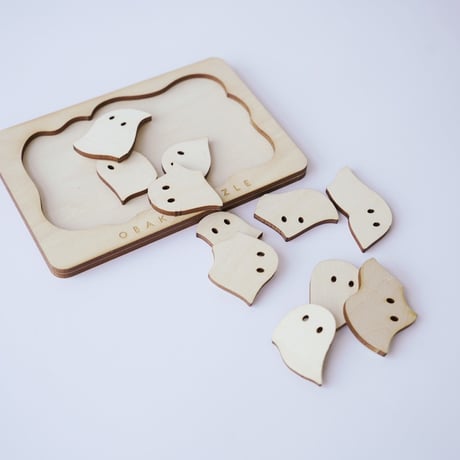 【完売】はがきサイズ おばけパズル （シナ合板4mm厚）