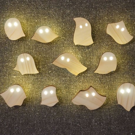 【完売】おばけパズルのLEDバッジ HINOKI（富士山麓朝霧高原ヒノキ）