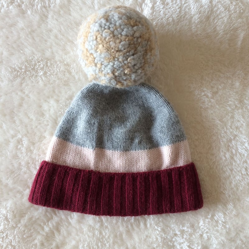 COMFORTABLE REASON ボンボンニット ボンボンニット帽ピンク | HIVELY