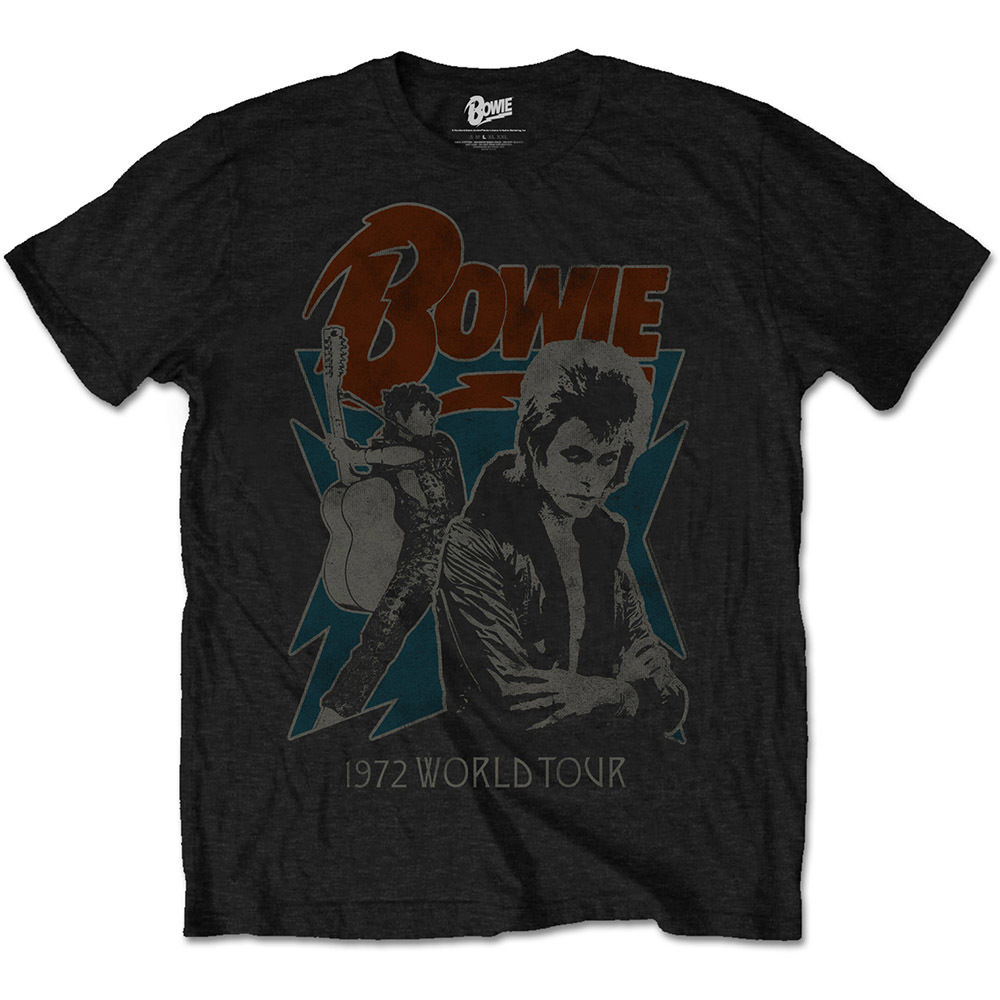 DAVID BOWIE : 1972 world tour (ユニセックス バンドTシャツ)