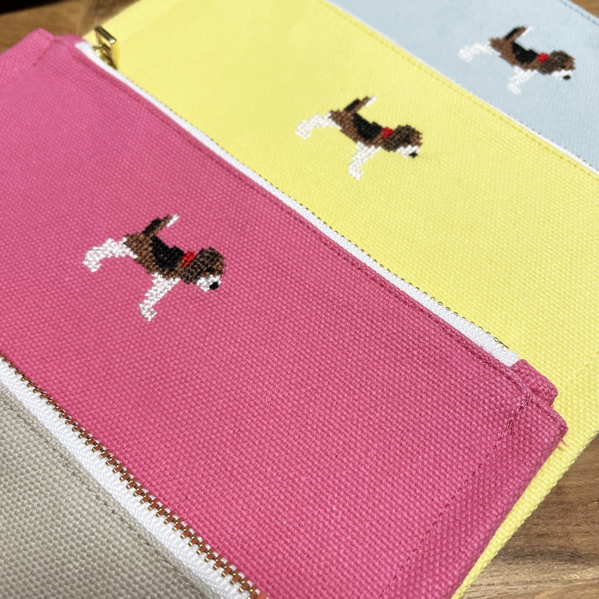 【きゃんべる】フラットポーチ❤ ポーチ ｜ KANKAN レオパード フラットポーチ フェイス刺繍 L