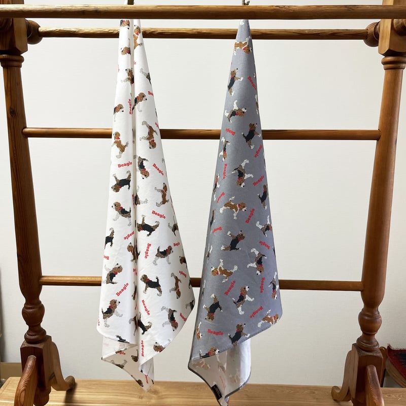 ビーグルプリント バンダナ 50㎝角 | WOOLneedleworks