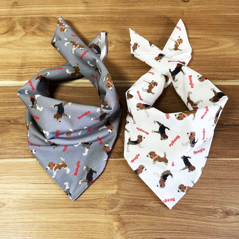 ビーグルプリント バンダナ 50㎝角 | WOOLneedleworks