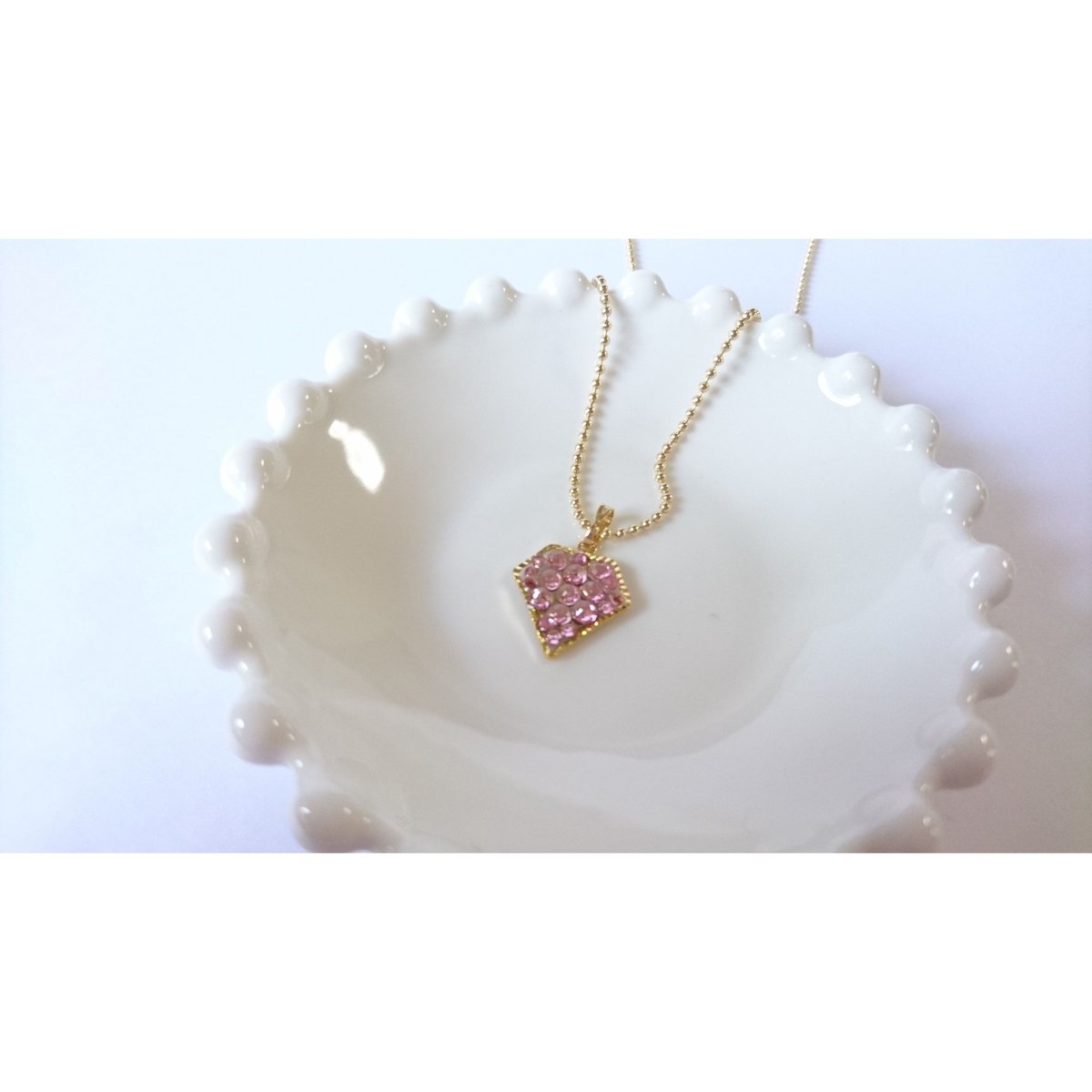 のり スワロフスキー製ネックレス2点 大人❇シンプル✨ダイヤ型スワロフスキーデコネックレス(ローズ