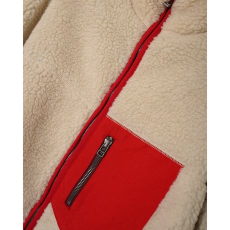 facetasm HIGH-LOW FLEECE ZIPPER JACKET
