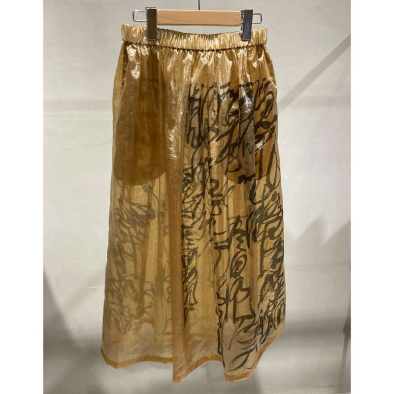 A16627 美品 ジュンヤワタナベ シアーグリッタースカート 総柄