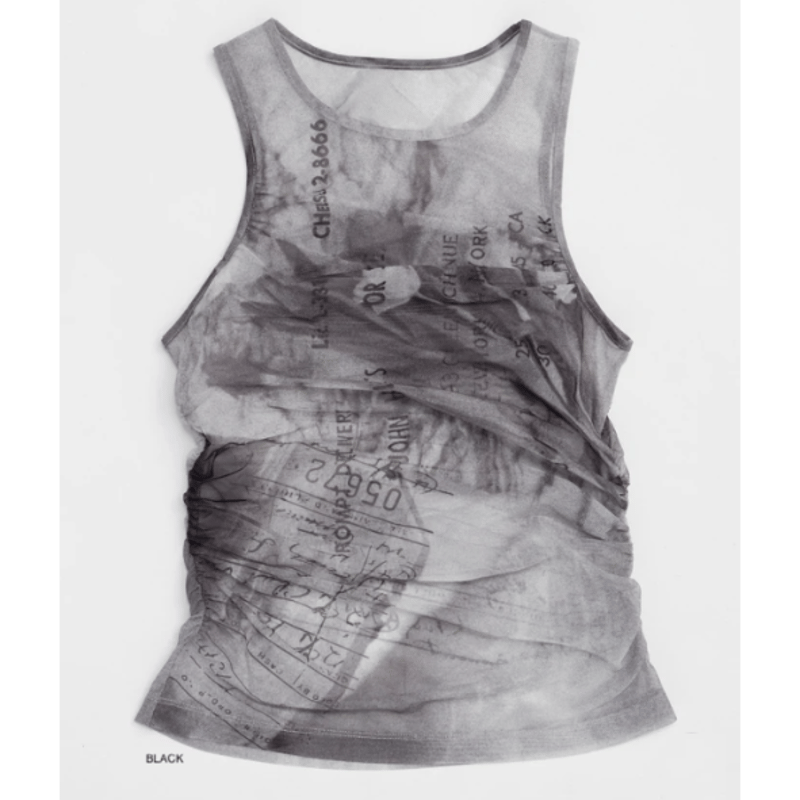 Maison Special Tulip Gather Mesh Tank Top |