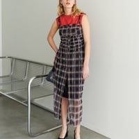 MAISON SPECIAL  See-through Plaid Layered Dress