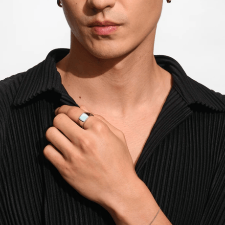TOM WOOD Kay Ring Ice Blue