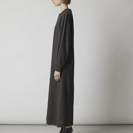 CINOH   COTTON JERSEY DRESS[CHARCOAL]