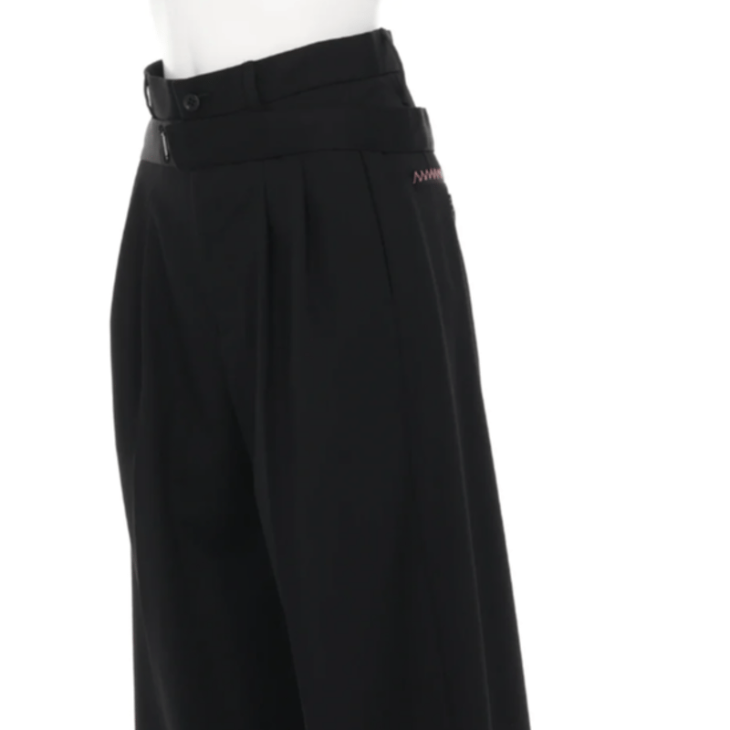 パンツ Chika Kisada Tullepants Black Chika Kisada ウールタックパンツ | UNKER