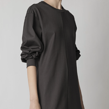CINOH   COTTON JERSEY DRESS[CHARCOAL]