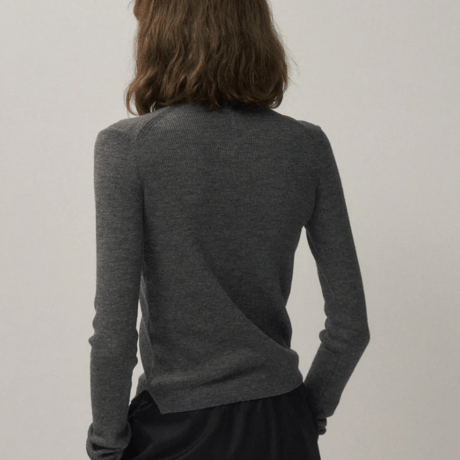 ATON    RAMIE WOOL RIB | RIB MOCKNECK SWEATER　「green」