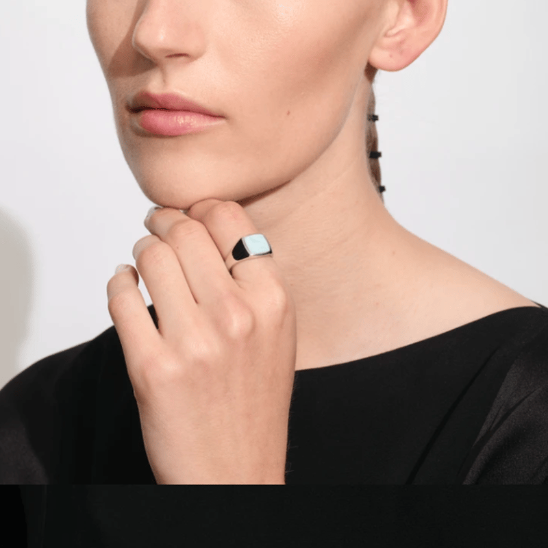TOM WOOD Kay Ring Ice Blue | UNKER