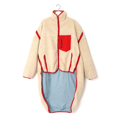facetasm HIGH-LOW FLEECE ZIPPER JACKET