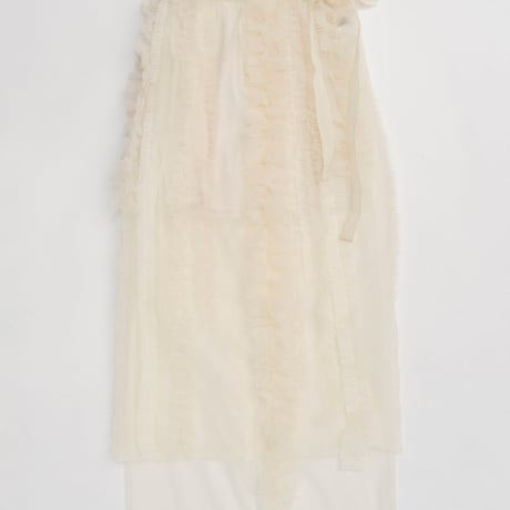 MAISON SPECIALB Sheer Ruffle Skirt  WHITE