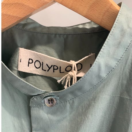 STAND COLLAR SHIRT C / BLUE GRAY