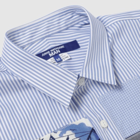 JUNYA WATANABE MAN  COTTON STRIPE MIX-PATCHWORK SHIRTS