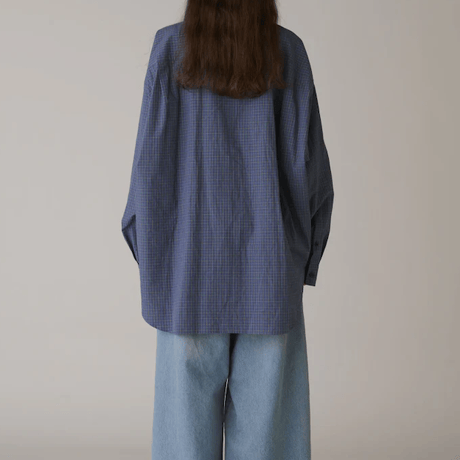 INSCRIRE      Cotton Check Cape Shirt
