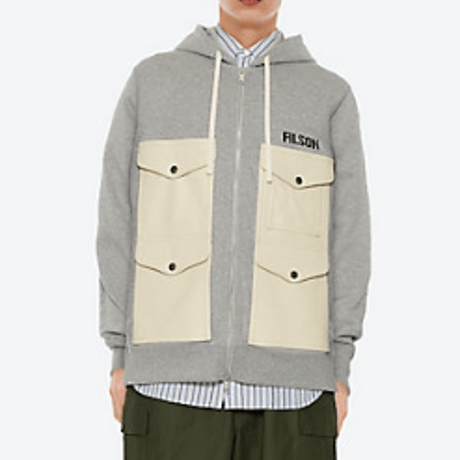 JUNYA WATANABE MAN  フーディ 綿起毛裏毛×レザー FILSON Wネーム