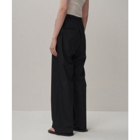 ATON       WOOL TROPICAL | PIN TUCK EASY PANTS