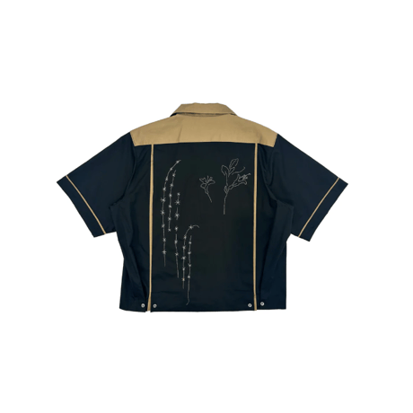 TANAKA   BOWLING SHIRT - BLACK (EMBROIDERY)