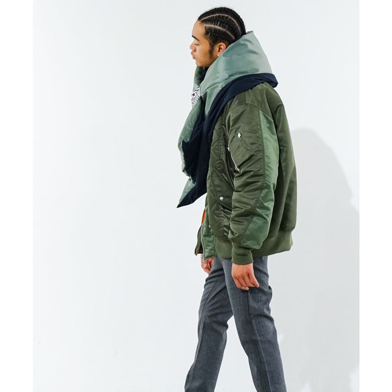 facetasm LOGO PRINT LONG DOWN MUFFLER | UNKER facetasm LOGO PRINT LONG DOWN MUFFLER | UNKER