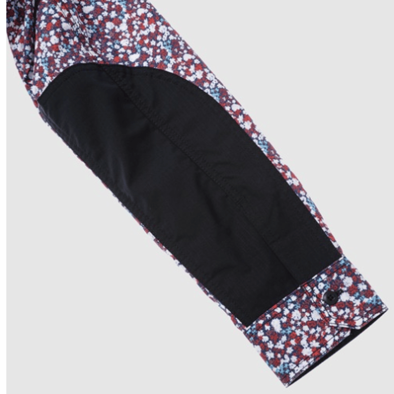 JUNYA WATANABE MAN 綿小花柄×綿ポリエステルツイル zipシャツ | U