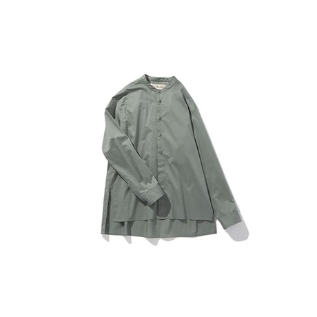 STAND COLLAR SHIRT C / BLUE GRAY