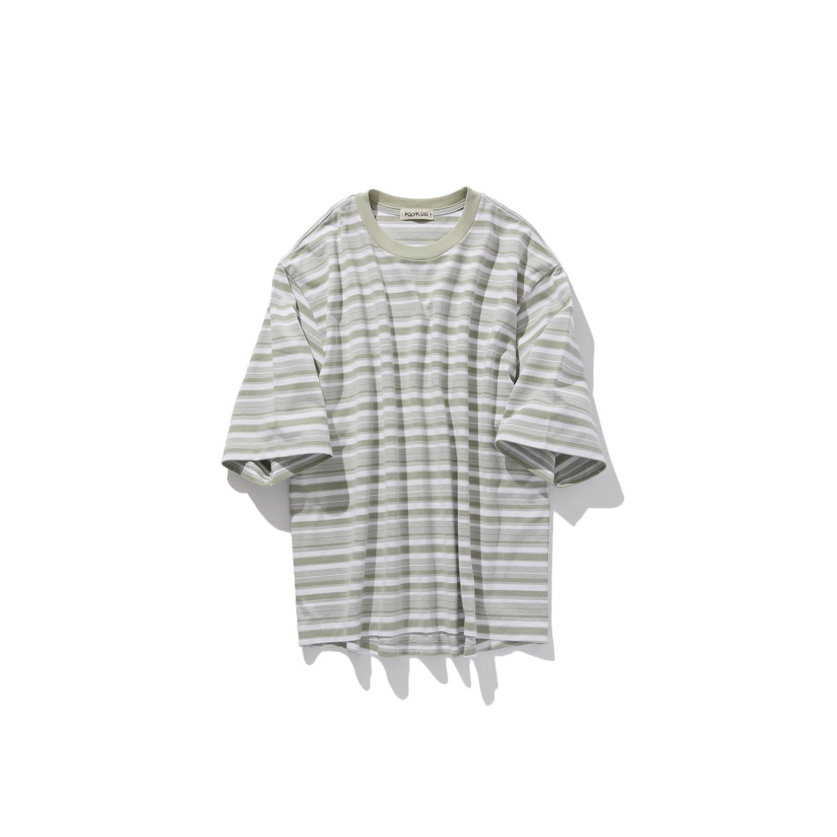 新品未使用POLYPLOID ストライプ Tシャツ セージホワイト　3 POLYPLOID T SHIRT B ( セージ/ホワイト) | UNKER