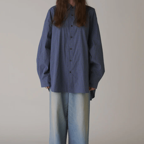 INSCRIRE      Cotton Check Cape Shirt