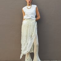 MAISON SPECIALB Sheer Ruffle Skirt  WHITE