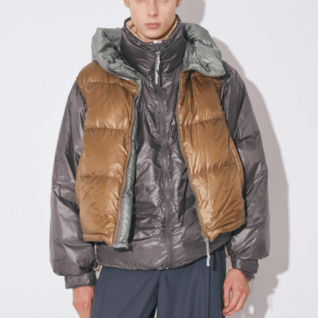 beautiful people　　NANGA multilayering down vest blouso
