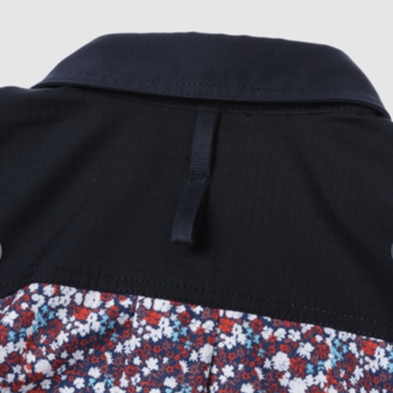 JUNYA WATANABE MAN 綿小花柄×綿ポリエステルツイル zipシャツ | U