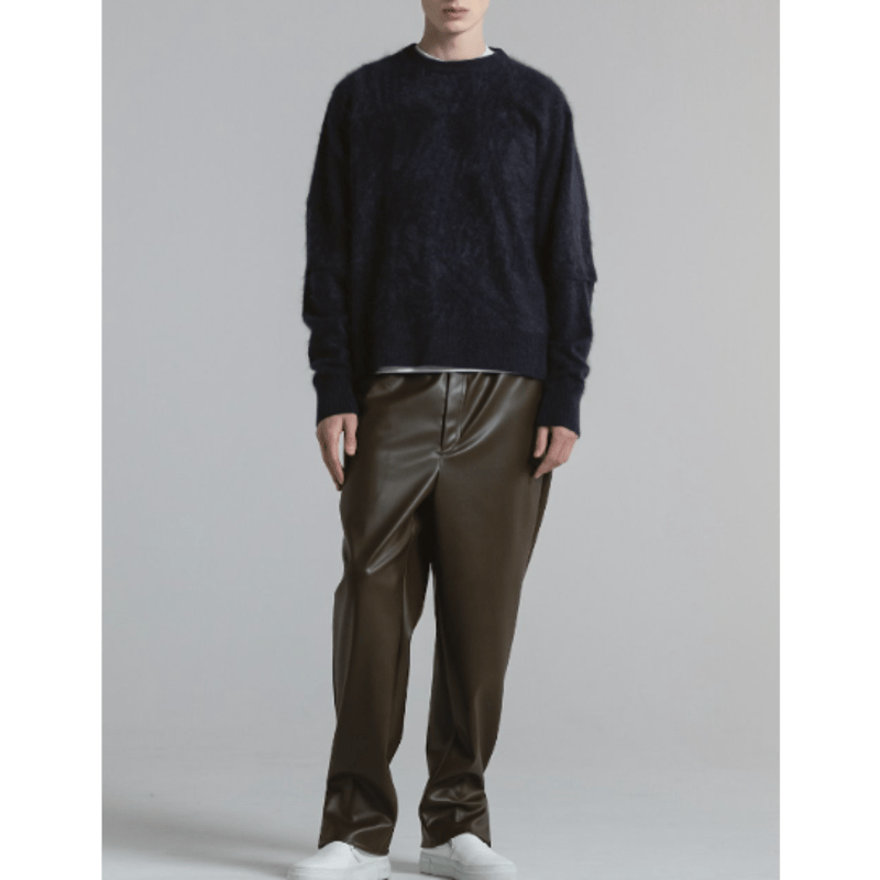 Julius シンセティックレザーパンツ JULIUS 10oz Coated Strerch Denim Skinny Pants （BLACK