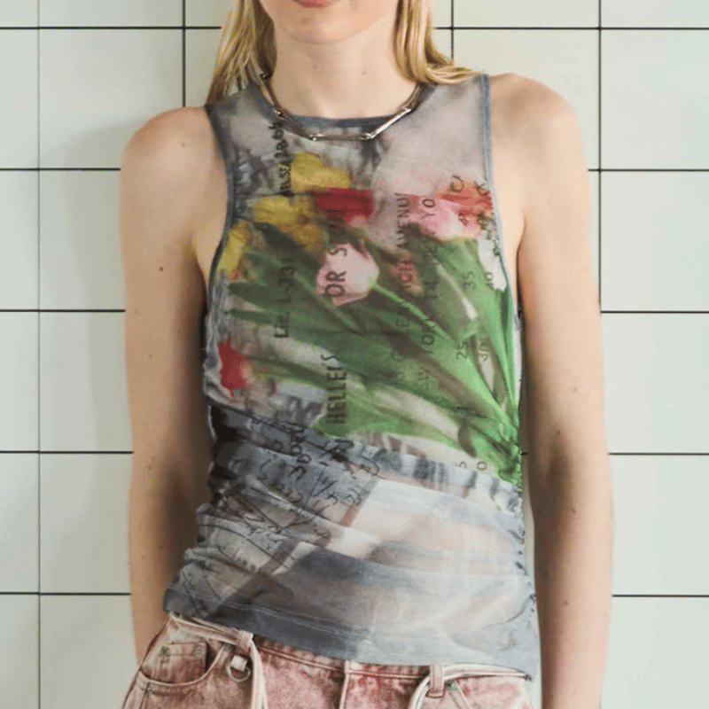 【メゾンスペシャル】Tulip Gather Mesh Tank Top MAISONSPECIAL｜Tulip Gather Mesh Tank Top チューリップ