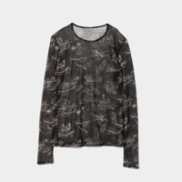 beautiful people  sheer aloha tattoo PT jersey crew neck (black)