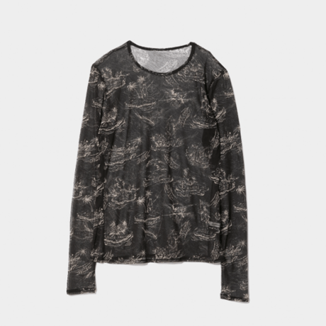 beautiful people  sheer aloha tattoo PT jersey crew neck (black)
