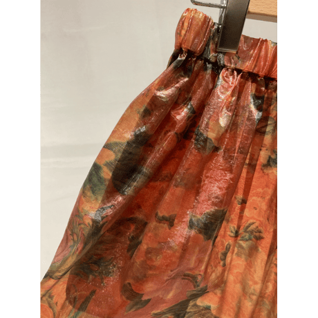 JUNYA WATANABE エステルナイロンラメシャープリント 赤×緑×ゴールド