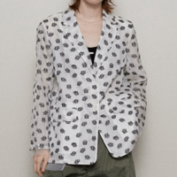 MAISON SPECIAL    Flower Pattern Sheer Jacket  WHITE