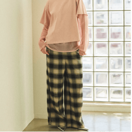 MAISON SPECIAL Plaid Pattern Easy Pants