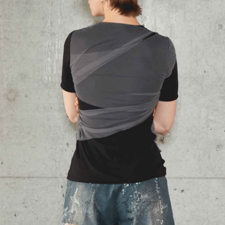 Maison Special  Flower Motif Tulle Layered Tops