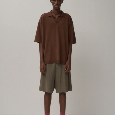 ATON        FINE ICE COTTON | SKIPPER POLO SWEATER