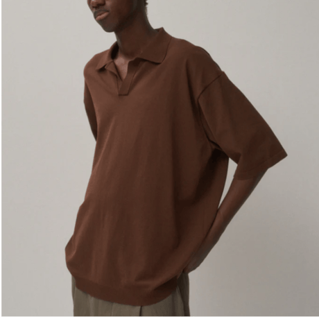 ATON        FINE ICE COTTON | SKIPPER POLO SWEATER