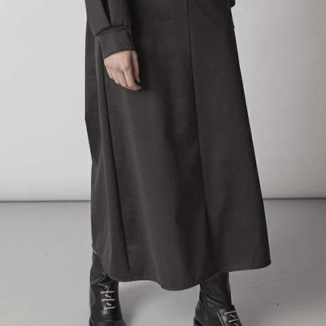 CINOH   COTTON JERSEY DRESS[CHARCOAL]