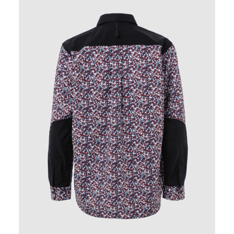 JUNYA WATANABE MAN 綿小花柄×綿ポリエステルツイル zipシャツ | U