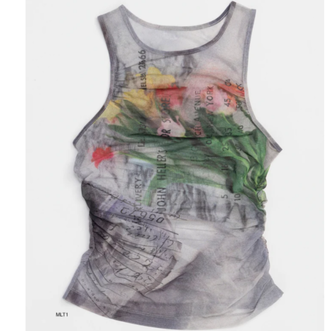 Maison Special Tulip Gather Mesh Tank Top |