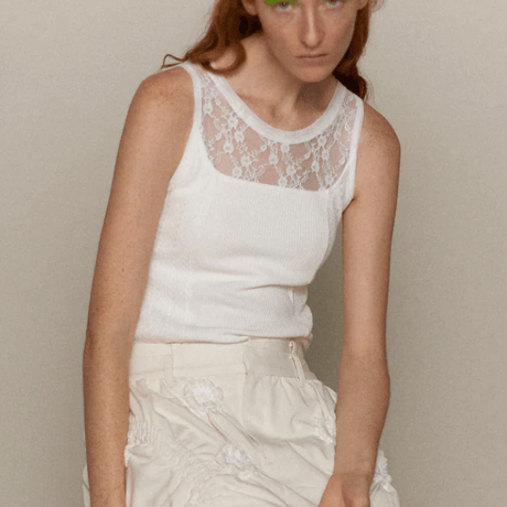 MAISON SPECAIL   2way See-through Combination Tank Top