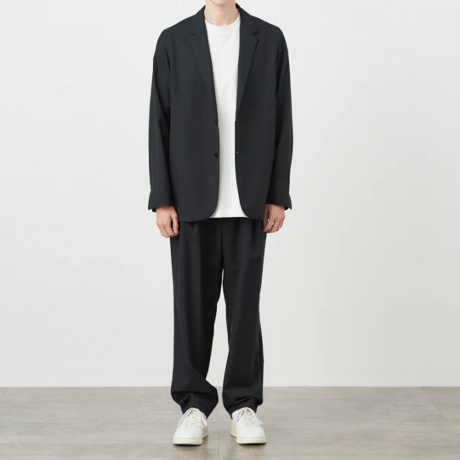 ATON   WOOL TROPICAL |  TAPERED EASY PANTS  (06/XL)