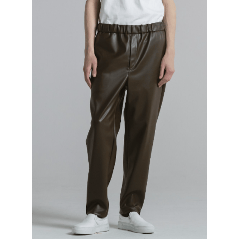 CINOH シンセティックレザーリラックスパンツ[BROWN] | UNKER